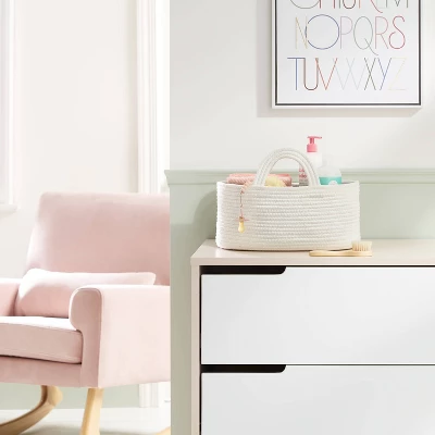 Coiled Rope Diaper Caddy With Dividers - Cloud Island™ Cream 1 Coiled Rope Diaper Caddy With Dividers - Cloud Island™ Cream