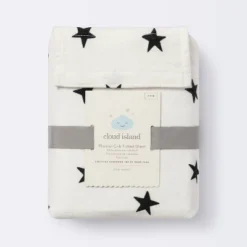 Flannel Fitted Crib Sheet Stars - Cloud Island™ - Cream/Black 8 Flannel Fitted Crib Sheet Stars - Cloud Island™ - Cream/Black -Little Kingdom Nursery GUEST 0a1aa77d 2b76 4ffd b2c3 2042ba7f4d9f