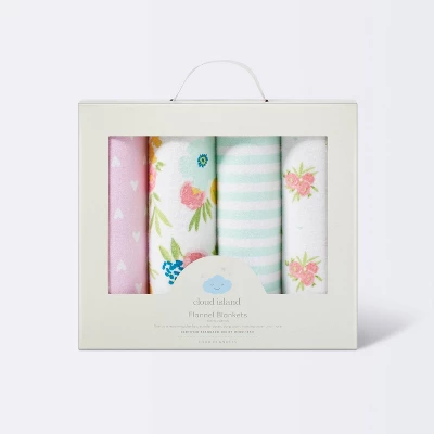 Flannel Baby Blankets Floral Fields 4pk - Cloud Island™ 2 Flannel Baby Blankets Floral Fields 4pk - Cloud Island™ - Image 2