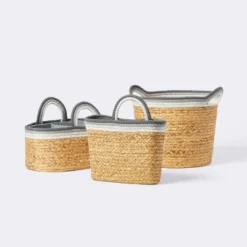 Wall Hanging Natural Woven Basket With Coiled Rope Handle - Gray - Cloud Island™ 5 Wall Hanging Natural Woven Basket With Coiled Rope Handle - Gray - Cloud Island™ -Little Kingdom Nursery GUEST 0faca6ec f5e5 4bf0 a922 a8ab83492620