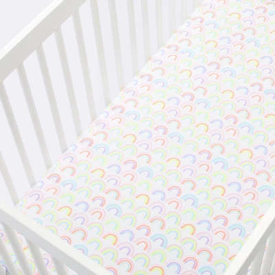 Fitted Crib Sheet Rainbows - Cloud Island™ - White 2 Fitted Crib Sheet Rainbows - Cloud Island™ - White - Image 2
