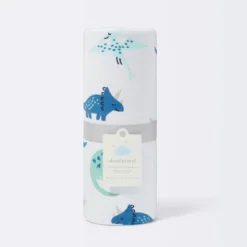 Jersey Knit Reversible Faux Fur Blanket Dinos - Cloud Island™ Blue/Green -Little Kingdom Nursery GUEST 181d3656 239b 48db 9448 6bf347301b77