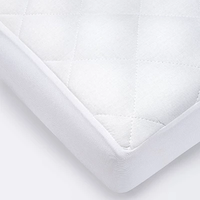 Waterproof Fitted Mini Crib Mattress Pad Cover - Cloud Island™ White 1 Waterproof Fitted Mini Crib Mattress Pad Cover - Cloud Island™ White