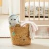 Braided Water Hyacinth Tapered Floor Basket Sleepy Bear - Cloud Island™