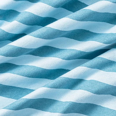 Flannel Fitted Crib Sheet - Blue Stripes - Cloud Island™ 2 Flannel Fitted Crib Sheet - Blue Stripes - Cloud Island™ - Image 2