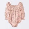 Baby Girls' Floral Smocked Romper - Cloud Island™ Pink