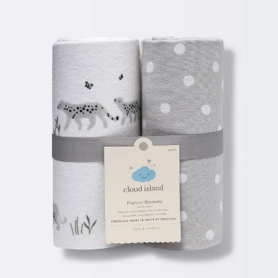 Flannel Blanket Larger Size 2pk - Cloud Island™ Two By Two Animals 3 Flannel Blanket Larger Size 2pk - Cloud Island™ Two By Two Animals - Image 3
