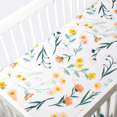 Fitted Crib Sheet - Cloud Island™ Garden Floral 2 Fitted Crib Sheet - Cloud Island™ Garden Floral - Image 2