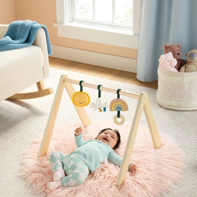 Wood Play Gym + Hanging Toys Set - Cloud Island™ 1 Wood Play Gym + Hanging Toys Set - Cloud Island™