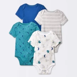 Baby 4pk Short Sleeve Bodysuit - Cloud Island™ Blue -Little Kingdom Nursery GUEST 38142cdc 1d05 442d ba26 7b8eb58bc361