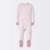 Baby Girls' 3pk Floral Tight Fit Sleep N' Play - Cloud Island™ Peach