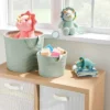 Quilted Fabric Small Round Storage Basket - Green - Cloud Island™