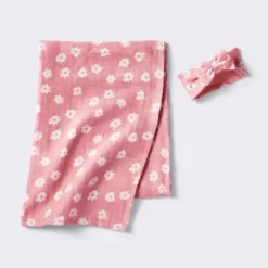 Hospital Muslin Swaddle And Headwrap Gift Set - Pink - Cloud Island™ -Little Kingdom Nursery GUEST 3a7c08cf 7833 49b6 867e 39f673d8cb98
