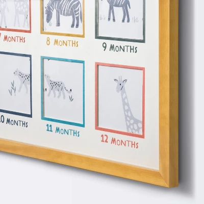 Milestone 4" X 4" Image Opening Picture Frame - Multi Bright With Natural Frame - Cloud Island™ 2 Milestone 4" X 4" Image Opening Picture Frame - Multi Bright With Natural Frame - Cloud Island™ - Image 2