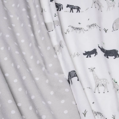 Flannel Blanket Larger Size 2pk - Cloud Island™ Two By Two Animals 2 Flannel Blanket Larger Size 2pk - Cloud Island™ Two By Two Animals - Image 2