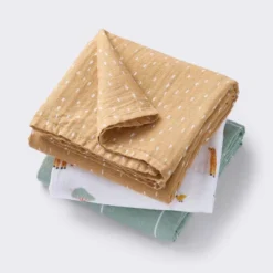 Muslin Swaddle Baby Blanket - Safari Dashes - 3pk - Cloud Island™ -Little Kingdom Nursery GUEST 3e56a8f2 186c 4ca3 8bd6 c95fde9fbea8