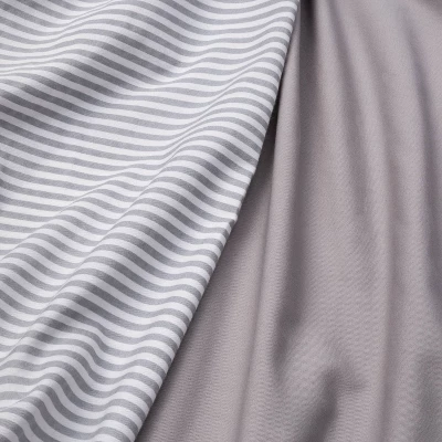 Fitted Crib Sheet - Cloud Island™ - Stripe/Gray - 2pk 1 Fitted Crib Sheet - Cloud Island™ - Stripe/Gray - 2pk