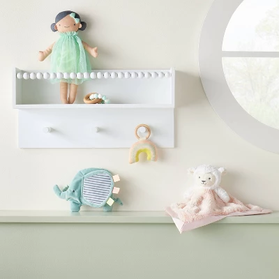 Wall Hook Shelf With Beading - White - Cloud Island™ 1 Wall Hook Shelf With Beading - White - Cloud Island™
