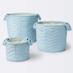 Quilted Fabric Medium Round Storage Basket - Blue - Cloud Island™ 5 Quilted Fabric Medium Round Storage Basket - Blue - Cloud Island™ -Little Kingdom Nursery GUEST 50059e14 ed0f 4ece b7c4 6131355149f5 1