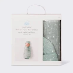 Hospital Muslin Swaddle And Hat Gift Set - 2ct - Green - Cloud Island™ -Little Kingdom Nursery GUEST 50130afa 15b9 4bc0 b41c 5fb60e38e548