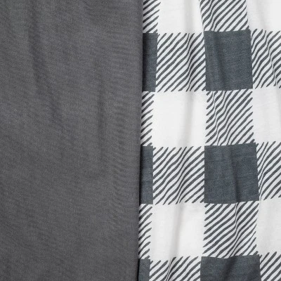 Fitted Playyard Jersey Sheet Gingham - Cloud Island™ - Gray - 2pk 2 Fitted Playyard Jersey Sheet Gingham - Cloud Island™ - Gray - 2pk - Image 2