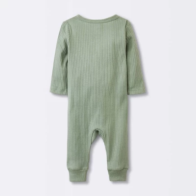 Baby 2pk Basic Wide Rib Romper - Cloud Island™ Green 1 Baby 2pk Basic Wide Rib Romper - Cloud Island™ Green