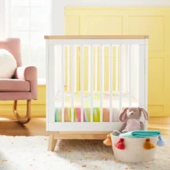 Fitted Jersey Crib Sheet 2pk - Cloud Island™ Brushstrokes And Solid Aqua