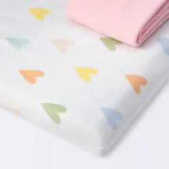 Fitted Playard Jersey Sheet - Cloud Island™ Hearts/Pink 2pk 5 Fitted Playard Jersey Sheet - Cloud Island™ Hearts/Pink 2pk -Little Kingdom Nursery GUEST 612b371a 92b3 48c7 a50f 6001e4b6e24f