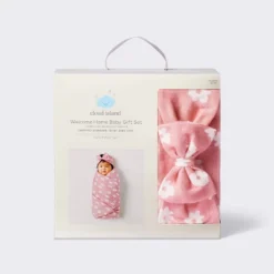 Hospital Muslin Swaddle And Headwrap Gift Set - Pink - Cloud Island™ -Little Kingdom Nursery GUEST 6143ec75 76b9 4adc 88fa d584a665484a