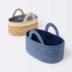 Coiled Rope Diaper Caddy With Dividers - Cloud Island™ Navy -Little Kingdom Nursery GUEST 63ab274b e4c1 4d68 b50e aa2ee05f4591