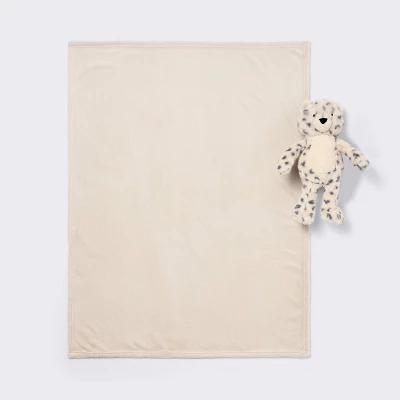 Plush Blanket With Soft Toy - Cream Leopard - Cloud Island™ 2 Plush Blanket With Soft Toy - Cream Leopard - Cloud Island™ - Image 2