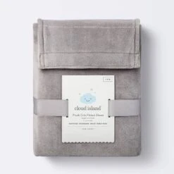 Plush Polyester Spandex Fitted Crib Sheet - Solid Gray - Cloud Island™ -Little Kingdom Nursery GUEST 66f72d53 97b8 4ef0 a7ab 2d89750198d3