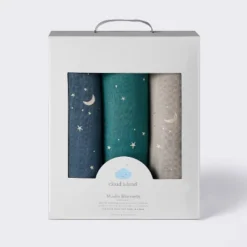 Muslin Swaddle Baby Blanket - Cool Metallic - 3pk - Cloud Island™ -Little Kingdom Nursery GUEST 680d0ea9 d964 4b15 8100 4e6cac93e487