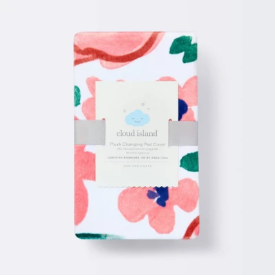 Plush Changing Pad Cover In Bloom - Pink Floral - Cloud Island™ 2 Plush Changing Pad Cover In Bloom - Pink Floral - Cloud Island™ - Image 2