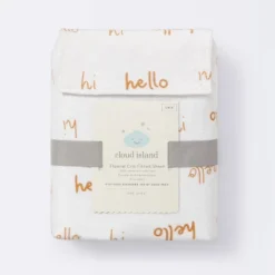 Flannel Fitted Crib Sheet Hello Script - Cloud Island™ 8 Flannel Fitted Crib Sheet Hello Script - Cloud Island™ -Little Kingdom Nursery GUEST 80d6e418 5617 46b1 a0aa 31ef3d9550b8