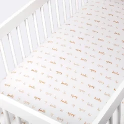 Flannel Fitted Crib Sheet Hello Script - Cloud Island™ 6 Flannel Fitted Crib Sheet Hello Script - Cloud Island™ -Little Kingdom Nursery GUEST 8575e023 d2cb 4861 b95b 5ee4a6b0253c