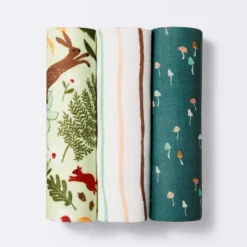 Muslin Swaddle Blanket Fauna - Pink/Green/Tan - 3pk - Cloud Island™ -Little Kingdom Nursery GUEST 8818075f 4502 488c ad47 41d9db576868