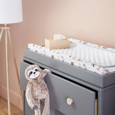 Changing Pad Liner White With Blue Edge - Cloud Island™ 3pk 1 Changing Pad Liner White With Blue Edge - Cloud Island™ 3pk