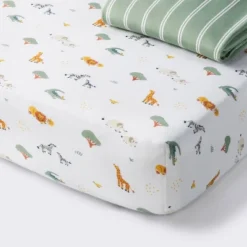 Fitted Jersey Crib Sheet - Safari Stripes - 2pk - Cloud Island™ -Little Kingdom Nursery GUEST 91672444 4a25 4064 a6ef 48ed2daa22a3