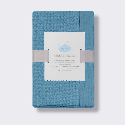Muslin Waffle Changing Pad Cover - Blue - Cloud Island™ 2 Muslin Waffle Changing Pad Cover - Blue - Cloud Island™ - Image 2
