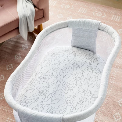 Jersey Bassinet Sheet 2pk - Cloud Island™ Floral And Solid Light Pink 1 Jersey Bassinet Sheet 2pk - Cloud Island™ Floral And Solid Light Pink