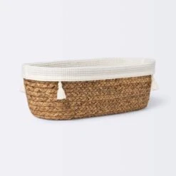 Natural Weave Oval Storage Bin With Waffle Weave Liner - Cloud Island™ 8 Natural Weave Oval Storage Bin With Waffle Weave Liner - Cloud Island™ -Little Kingdom Nursery GUEST a3de4f61 51cd 4f96 91ff 73a5dc516147