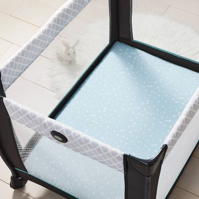 Fitted Jersey Play Yard Crib Sheet Dino-snore - Light Blue - 2pk - Cloud Island™ 1 Fitted Jersey Play Yard Crib Sheet Dino-snore - Light Blue - 2pk - Cloud Island™