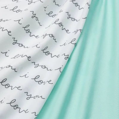 Crib Fitted Sheets I Love You And Mint Solid - Cloud Island™ - Gray/Mint - 2pk 1 Crib Fitted Sheets I Love You And Mint Solid - Cloud Island™ - Gray/Mint - 2pk