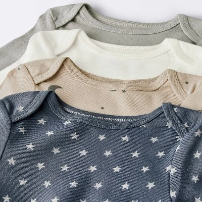 Baby 4pk Long Sleeve Moons Bodysuit - Cloud Island™ Gray 2 Baby 4pk Long Sleeve Moons Bodysuit - Cloud Island™ Gray - Image 2