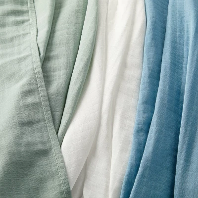 Muslin Swaddle Baby Blanket - Blue Neutrals - 3pk - Cloud Island™ 2 Muslin Swaddle Baby Blanket - Blue Neutrals - 3pk - Cloud Island™ - Image 2