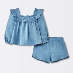 Baby Girls' 2pc Gauze Long Sleeve Top And Bloomer Set - Cloud Island™ Blue 7 Baby Girls' 2pc Gauze Long Sleeve Top And Bloomer Set - Cloud Island™ Blue -Little Kingdom Nursery GUEST b2193416 cbaf 4db6 b69c dc4e97c8798d
