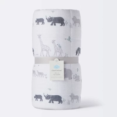 Muslin Quilt Two By Two Baby And Toddler Blanket - Animals - Cloud Island™ 3 Muslin Quilt Two By Two Baby And Toddler Blanket - Animals - Cloud Island™ - Image 3