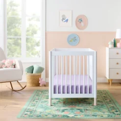 Polyester Rayon Fitted Crib Sheet - Purple - Cloud Island™