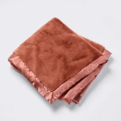 Solid Satin Edge Plush Baby Blanket - Russet Brown - Cloud Island™ -Little Kingdom Nursery GUEST bc465225 1549 496c 8d01 4de762f3a295